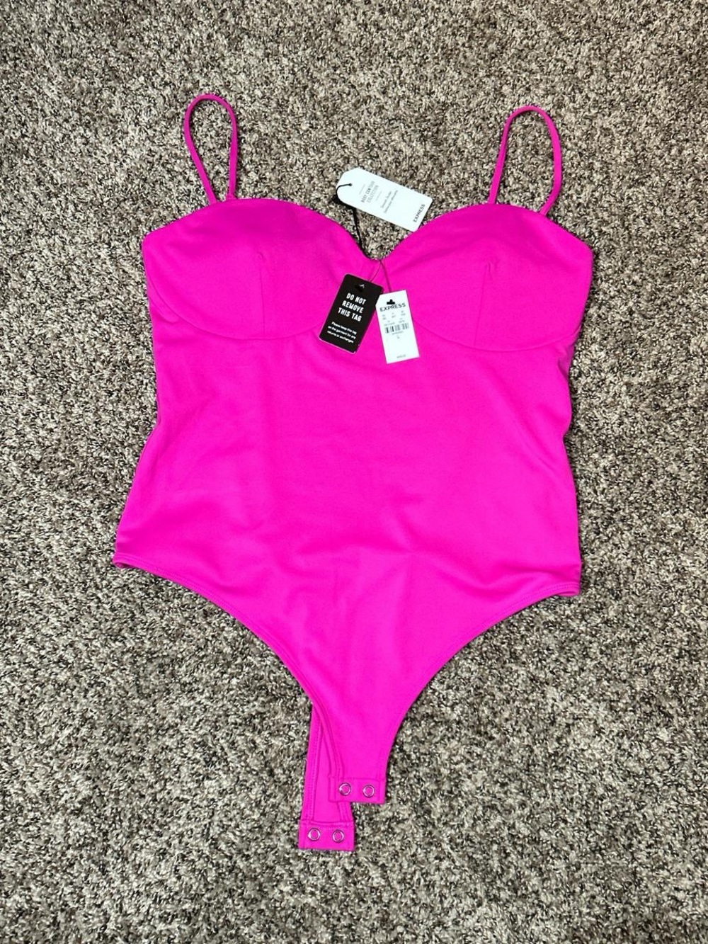 Express Girls Bright Pink One-Piece Bodysuit